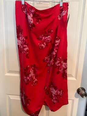 Women’s Scoop Faux Wrap Fushia Pink Barberry Orchid Midi Skirt NWT Sz: M(8-10)